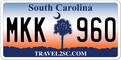 SC license plate MKK960