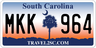 SC license plate MKK964