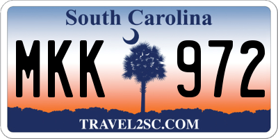 SC license plate MKK972