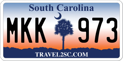 SC license plate MKK973