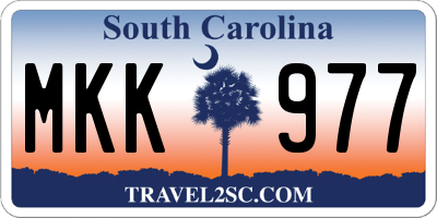 SC license plate MKK977