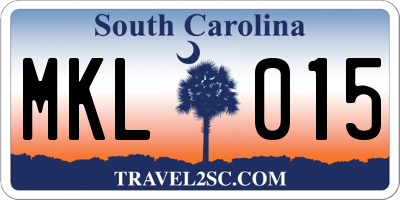 SC license plate MKL015