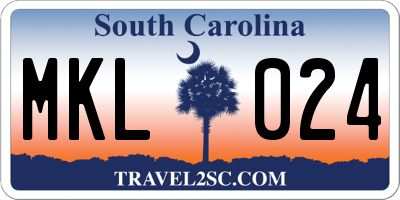 SC license plate MKL024