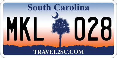 SC license plate MKL028