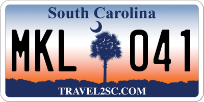 SC license plate MKL041