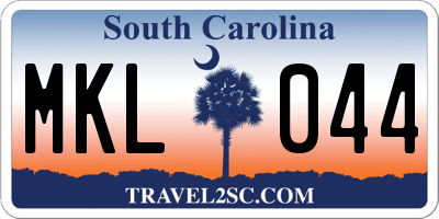 SC license plate MKL044