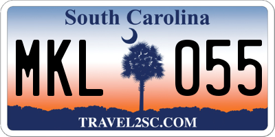 SC license plate MKL055