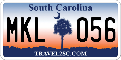 SC license plate MKL056
