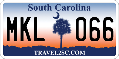 SC license plate MKL066