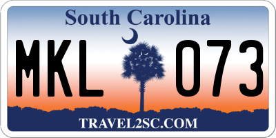 SC license plate MKL073