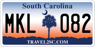 SC license plate MKL082