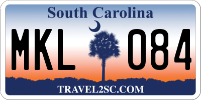 SC license plate MKL084