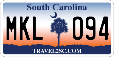 SC license plate MKL094