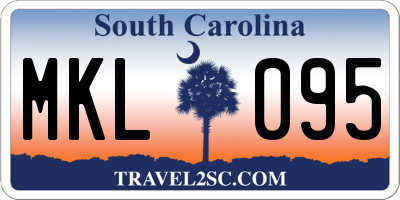SC license plate MKL095