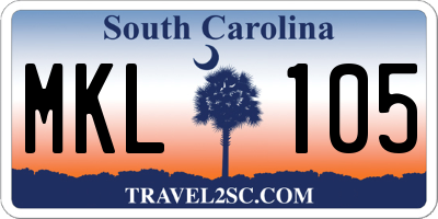 SC license plate MKL105