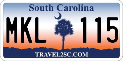 SC license plate MKL115
