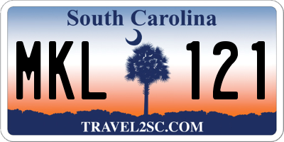 SC license plate MKL121