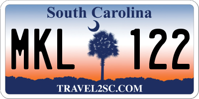 SC license plate MKL122