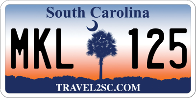 SC license plate MKL125