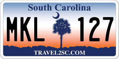 SC license plate MKL127