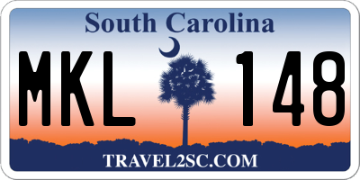 SC license plate MKL148