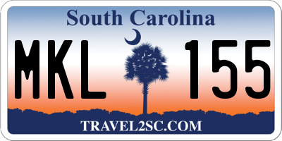SC license plate MKL155
