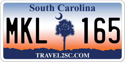 SC license plate MKL165