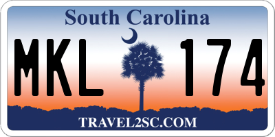 SC license plate MKL174
