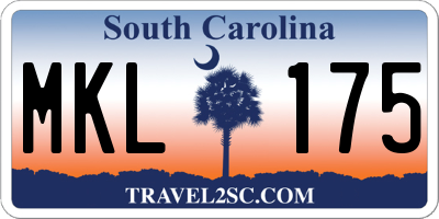 SC license plate MKL175