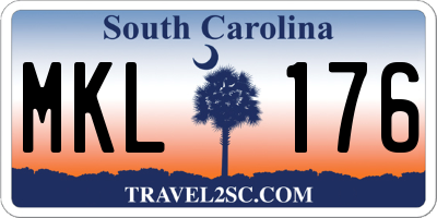 SC license plate MKL176