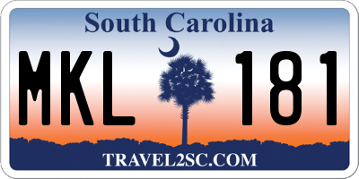 SC license plate MKL181