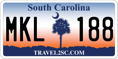 SC license plate MKL188