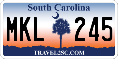 SC license plate MKL245