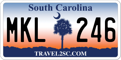 SC license plate MKL246