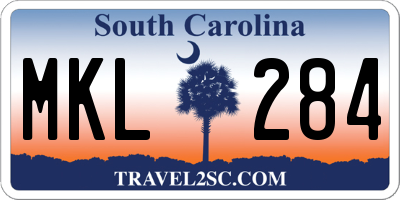 SC license plate MKL284