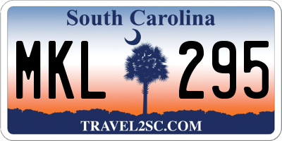 SC license plate MKL295