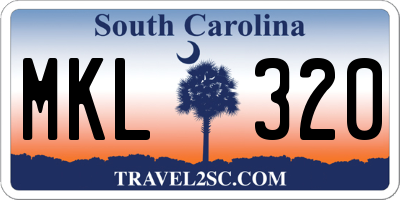 SC license plate MKL320