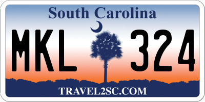 SC license plate MKL324