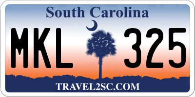 SC license plate MKL325