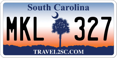 SC license plate MKL327