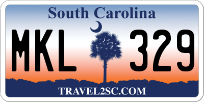 SC license plate MKL329