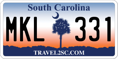 SC license plate MKL331