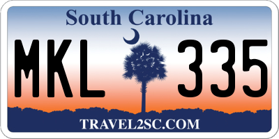 SC license plate MKL335