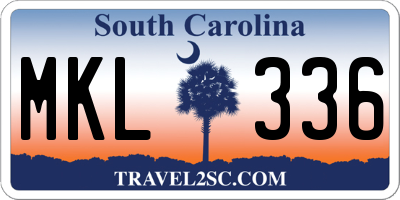 SC license plate MKL336