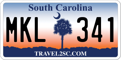SC license plate MKL341