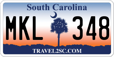 SC license plate MKL348