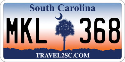 SC license plate MKL368
