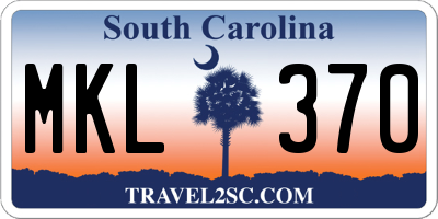 SC license plate MKL370
