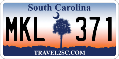 SC license plate MKL371