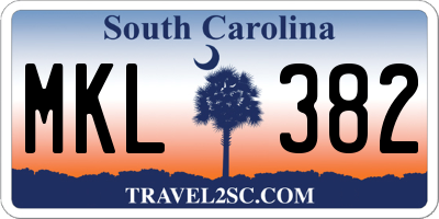 SC license plate MKL382